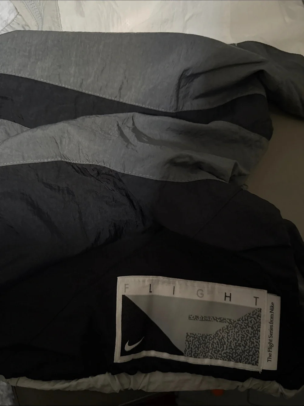 Nike Flight Gray, Black & White Colorblock Windbreaker